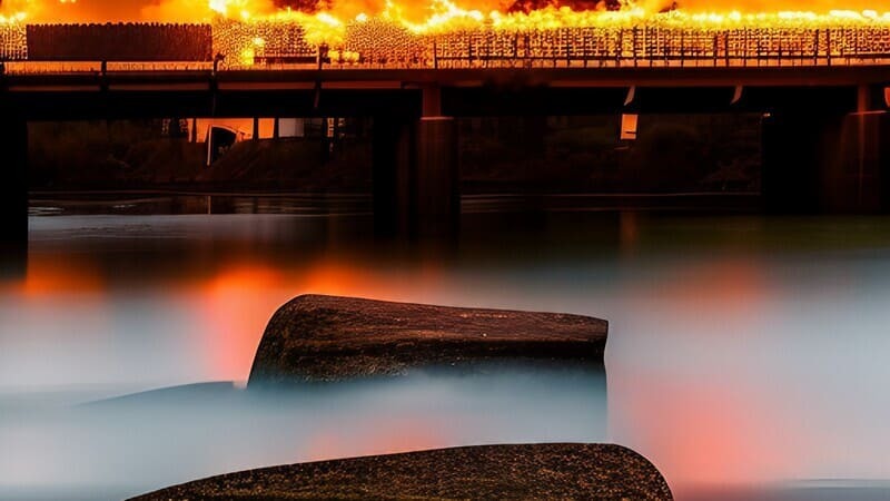 burning bridge represents destructive career relationships