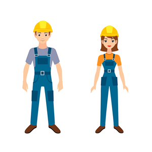 man and woman construction worker