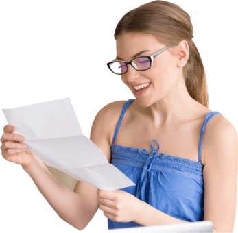 girl smiling at career assessment