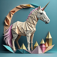 unicorn made out of paper
